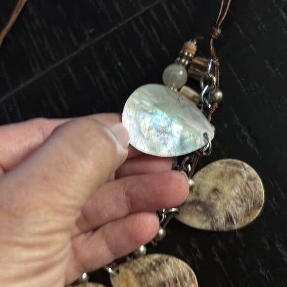 Shell Beaded Beach Boho Unique Necklace​​​​​​​​​​​​​​​ Oysterr Mother of Pearl​ - Picture 8 of 9